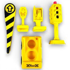 Fisher Price Little People Main Street Accessory Lot Taxi Car Phone Booth #2500